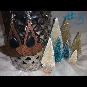 Laser cut wood earrings